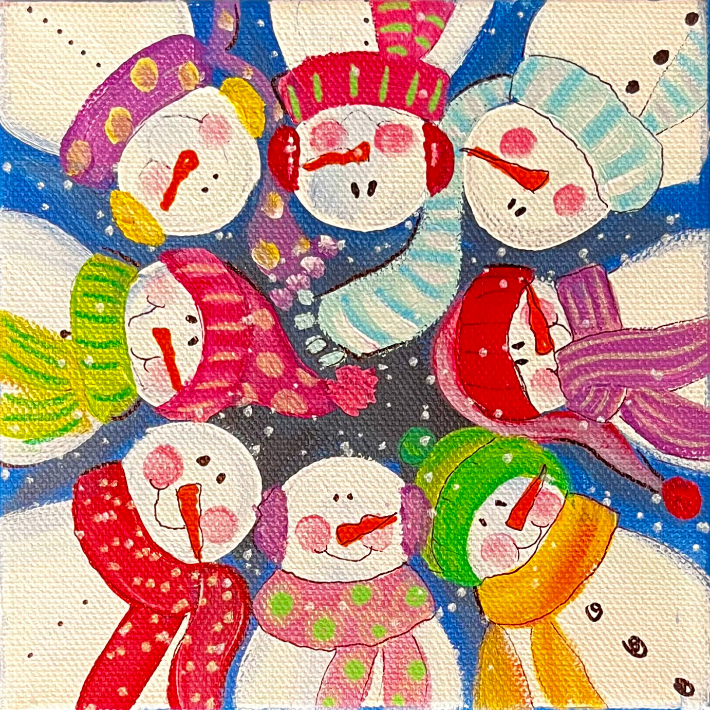 Friendly Snowmen 6 x 6