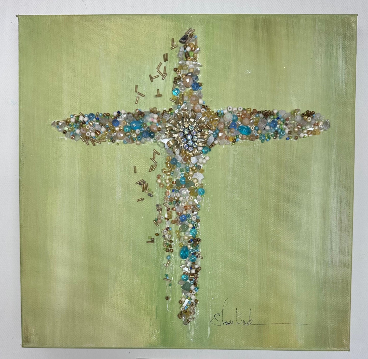 "Healing Light Cross" - 12x12" Canvas