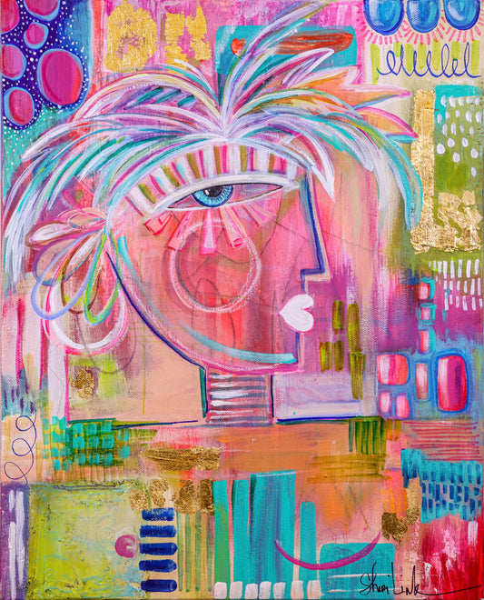 Wild Tresses Abstract Tribal Portrait