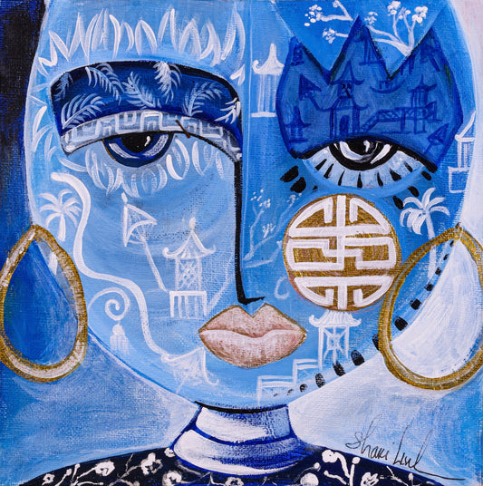 Woman in Blue Canvas