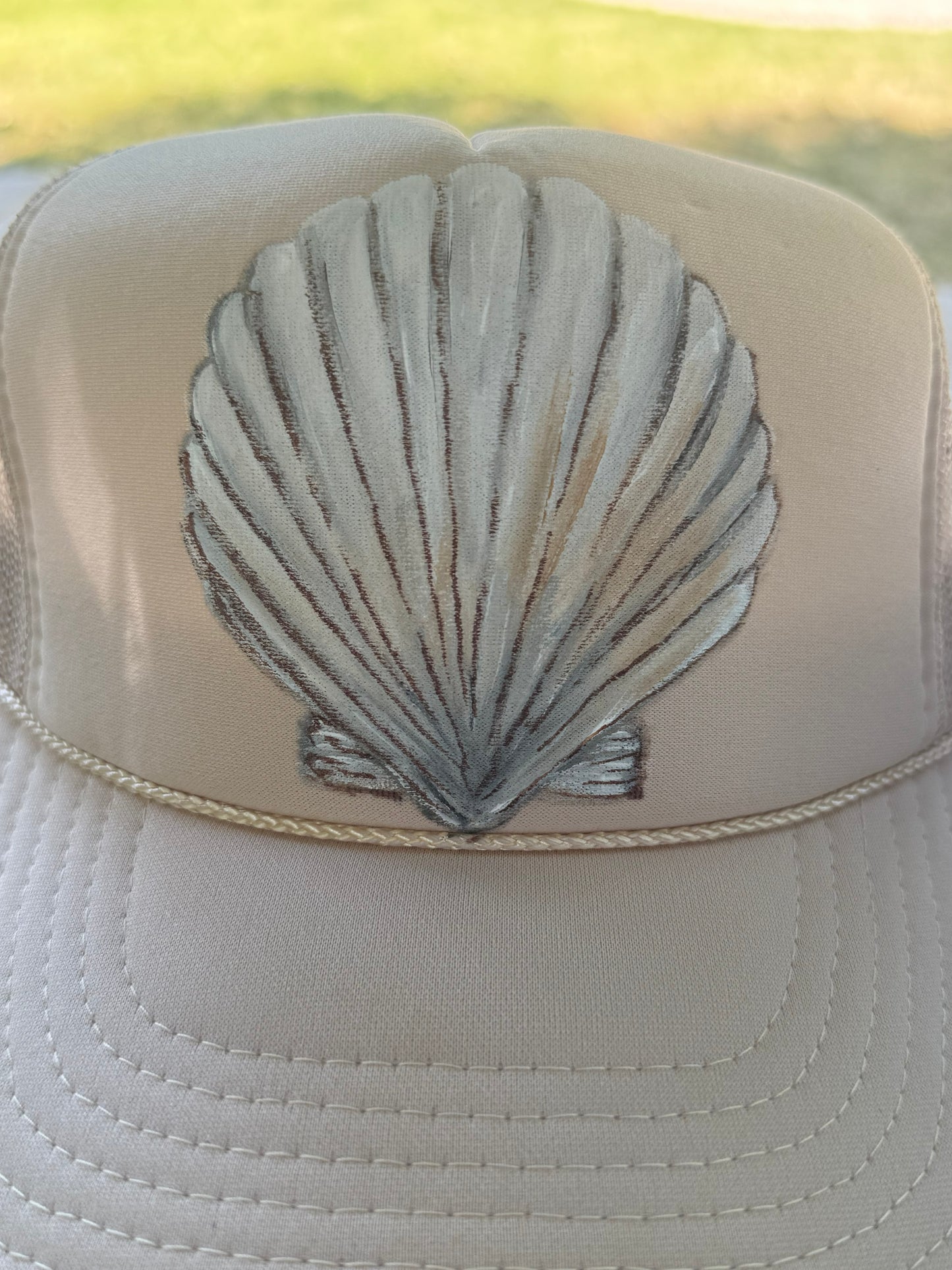 Hand-Painted Scallop Shell Trucker Hats