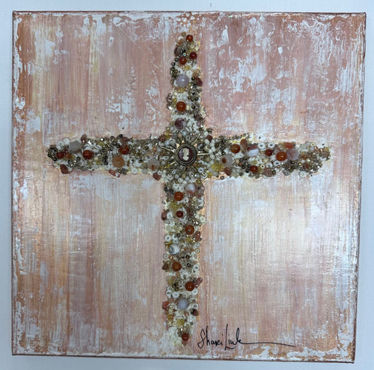 "Divine Reflections Cross" - 12x12" Canvas