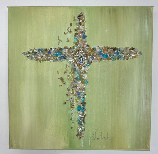 "Healing Light Cross" - 12x12" Canvas