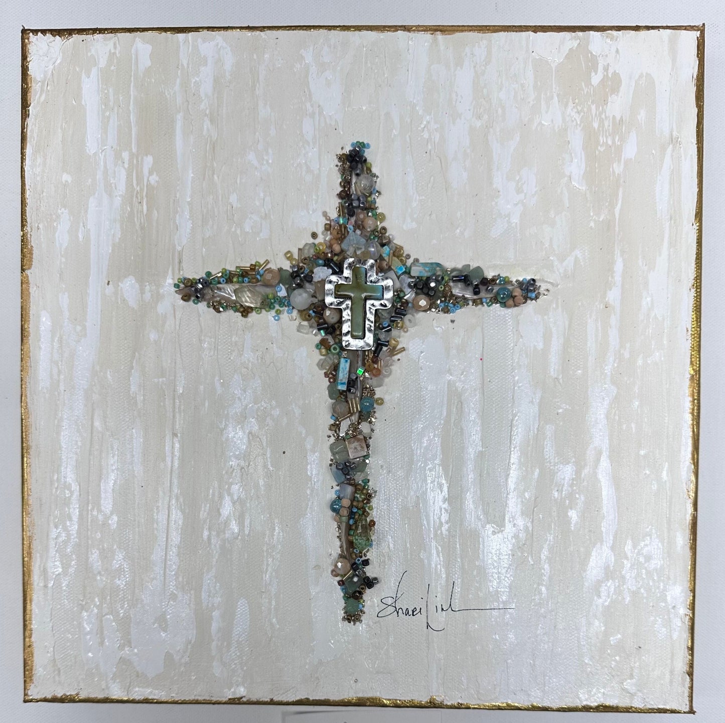 "Whispers of Grace Cross" - 12x12" Canvas